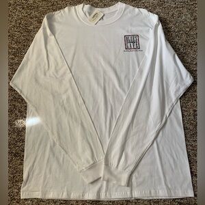 Hanes White Long Sleeve Men's Tee